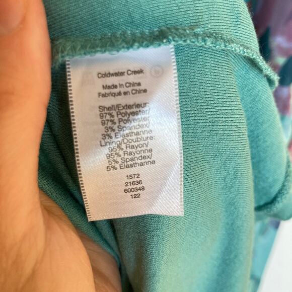 Coldwater Creek Womens S Blue Floral Mesh Maxi Dress Fairy Garden Formal Cottage - Picture 9 of 9